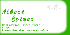 albert czimer business card